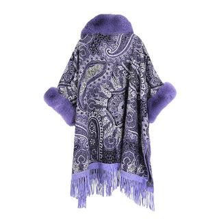 Purple Paisley Pattern Poncho