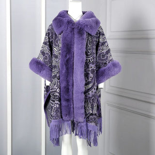 Purple Paisley Pattern Poncho