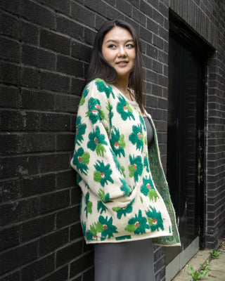 Green Flower Cardigan