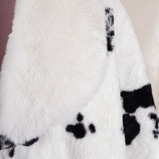 White Cow Pattern Poncho