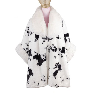 White Cow Pattern Poncho