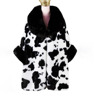 Black Cow Pattern Poncho